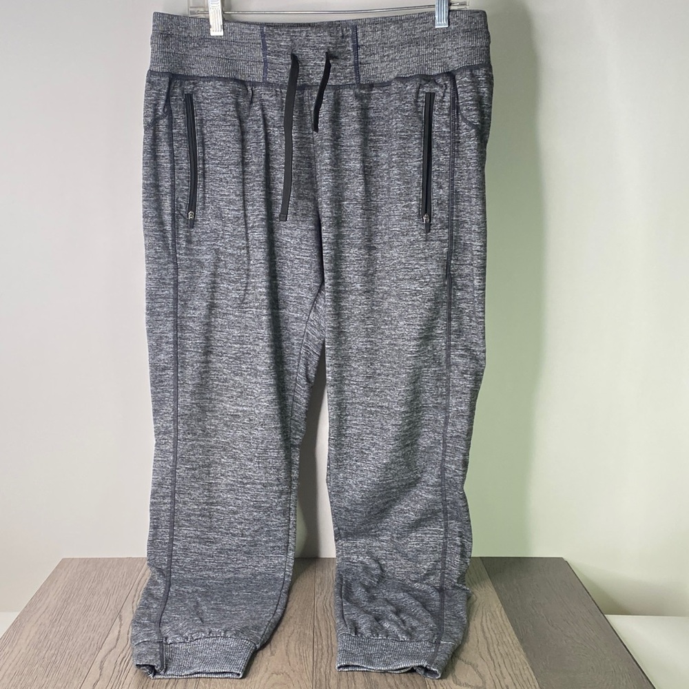 Curves n Combatboots Women's XL Gray Jogger Pants with Zipper Pockets - 1363